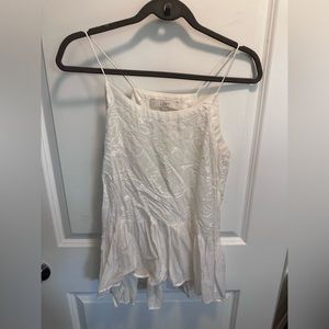 Delicate and sheer Size small embrodiered white flutter camisole from Loft